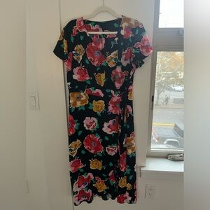 Floral Print Wrap Dress